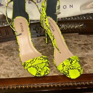Pretty heels in the shade of electric green